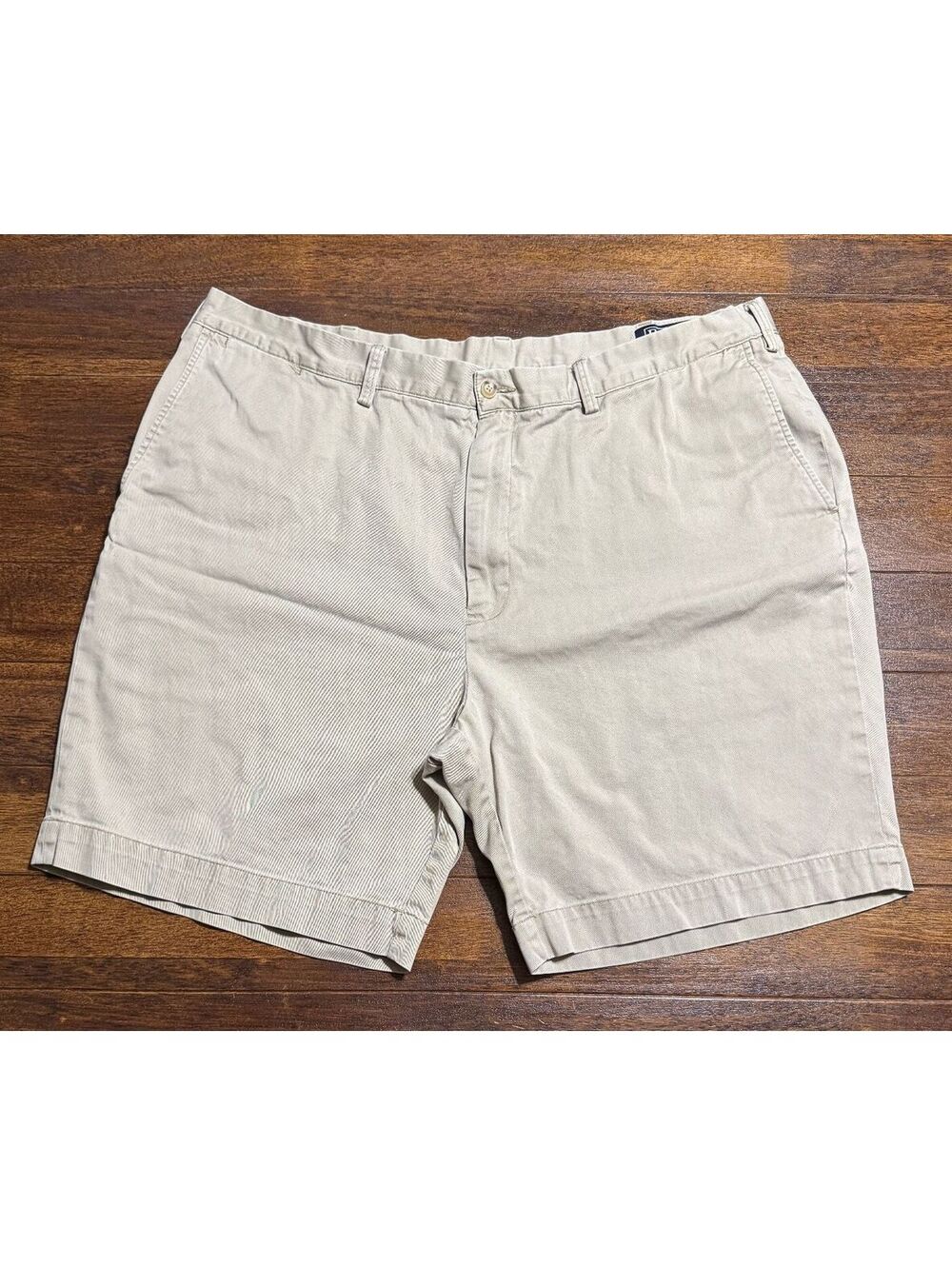 Polo Ralph Lauren Mens Khaki Classic Fit Chino Shorts 44 Flat Front Cotton 9"